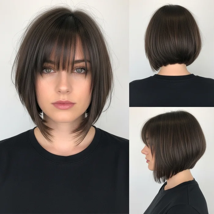 Angled Bob With Long Bangs
