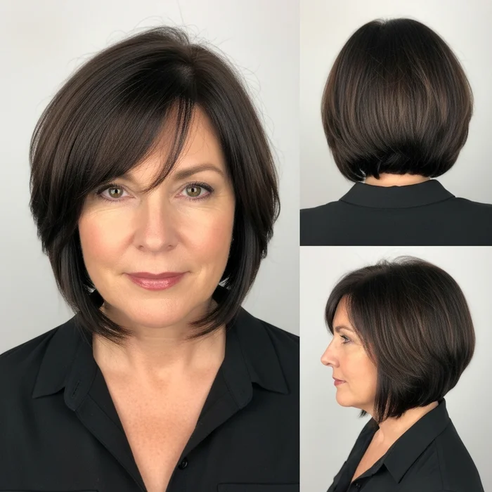 Angled Brunette Bob