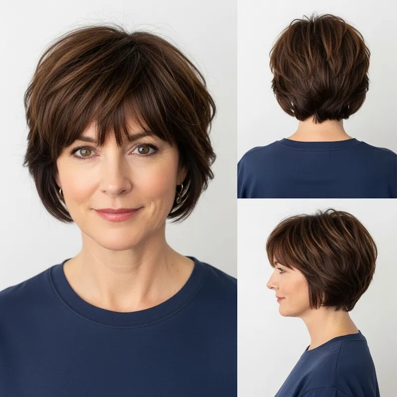 Short Tousled Waves With Chewy Bangs