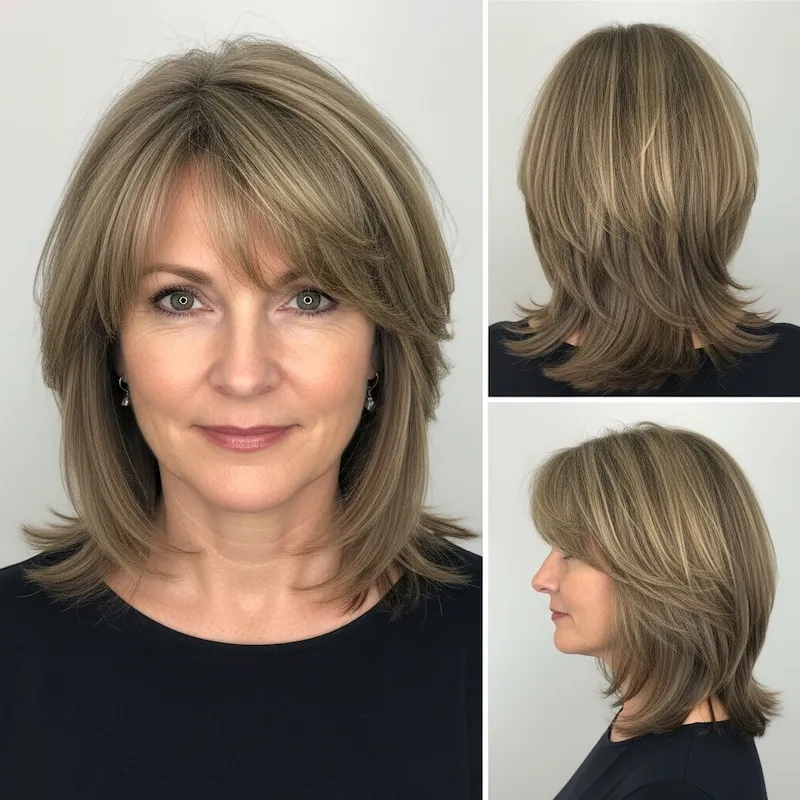 Feathered Wispy Layers With Bangs