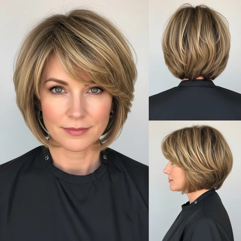 Textured Bob With Light Fringe