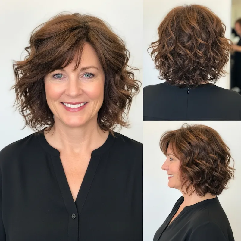 Layered Curly Lob