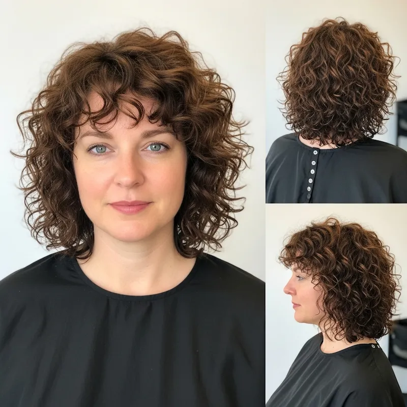 Curly Shoulder-Length Cut for Thick Hair