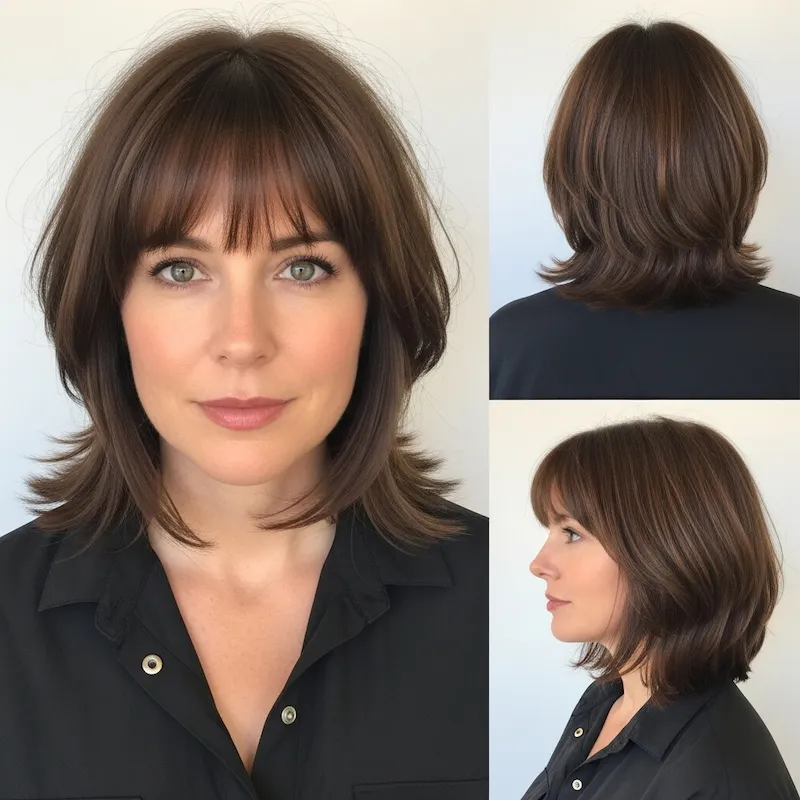 Lob With Bangs And Face-Framing Layers