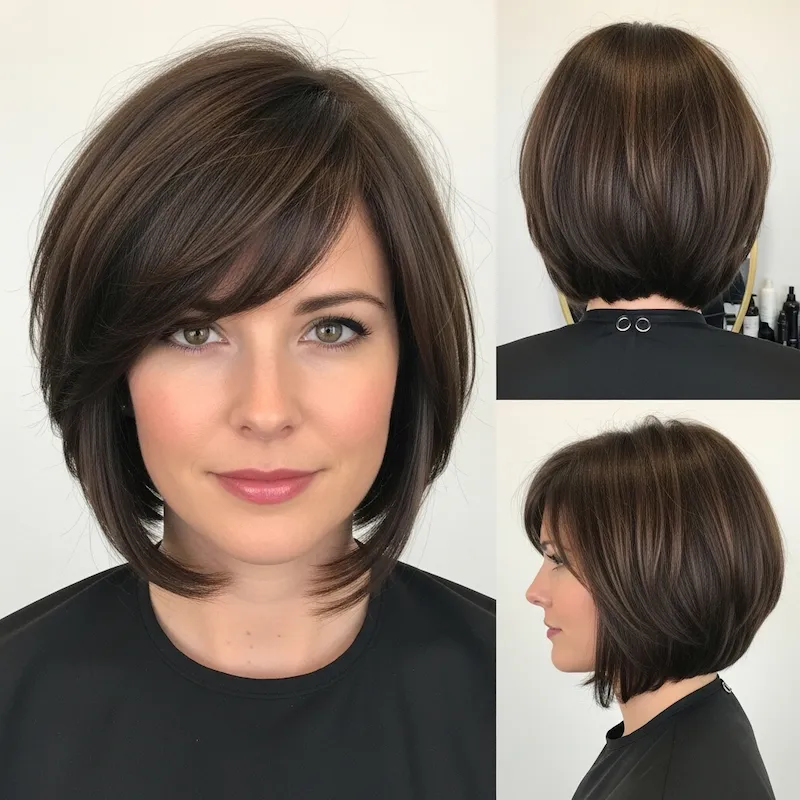 Medium Bob With Side Part And Bangs