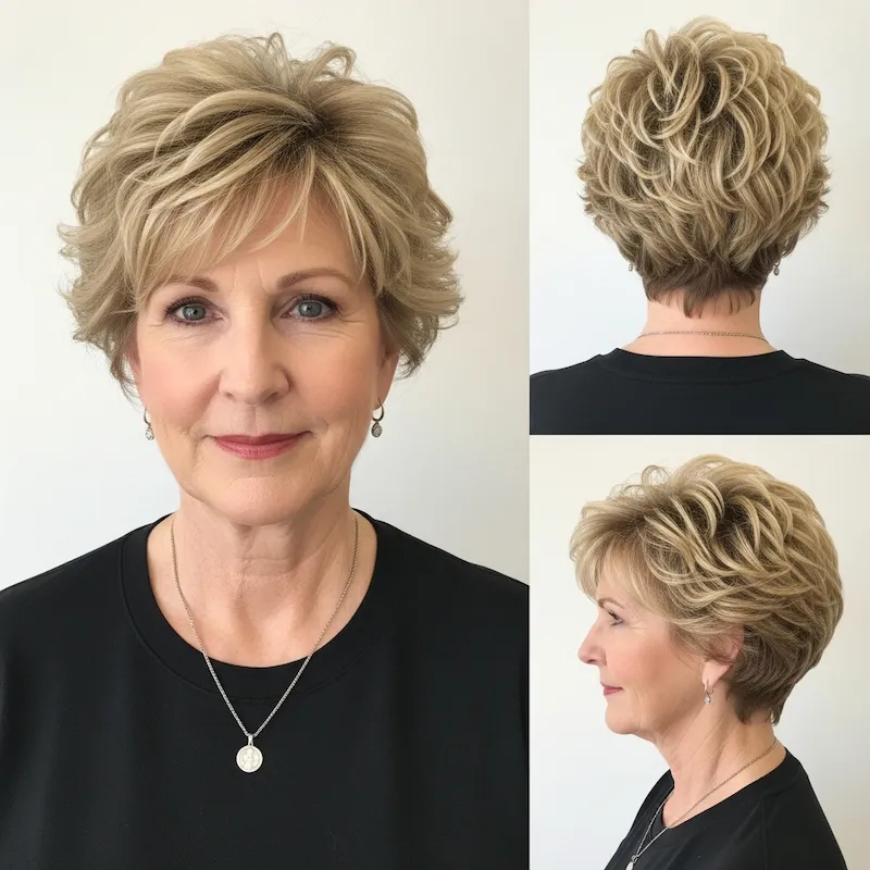 Curly Blonde Pixie