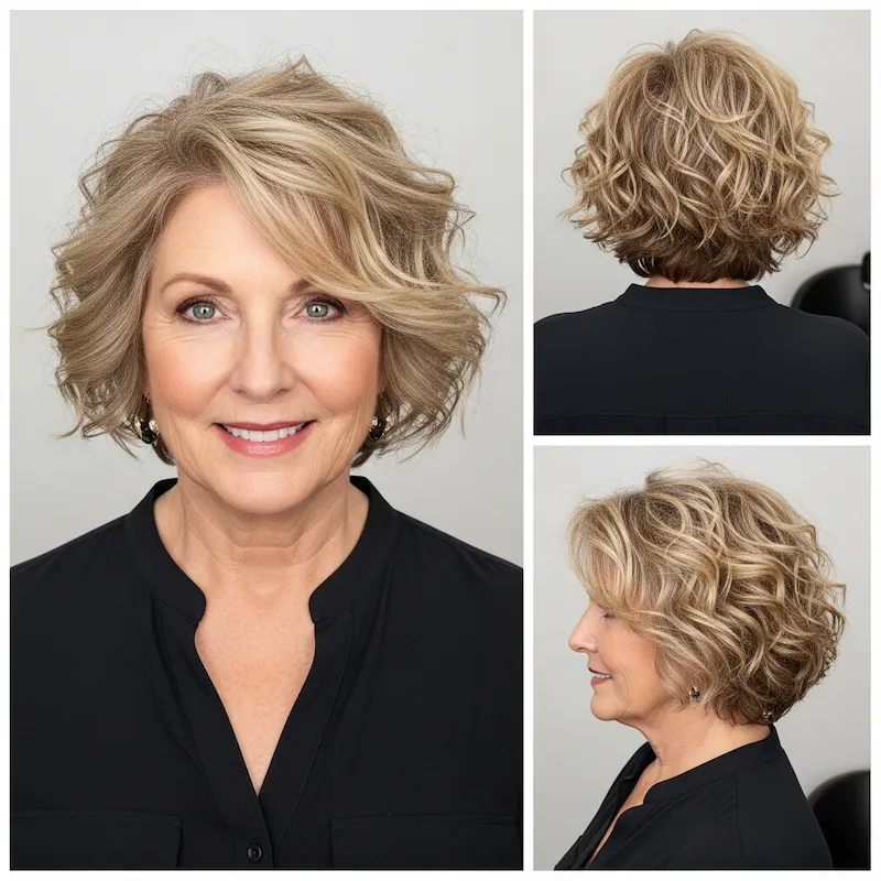 Tousled Curls with Side Part