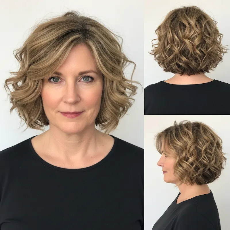 Highlighted Curly Bob