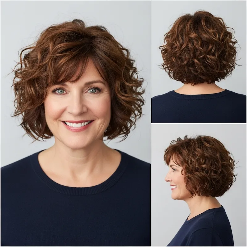Curly Chin-Length Bob