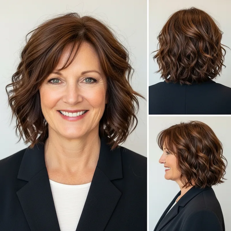 Tousled Shoulder-Length Curls