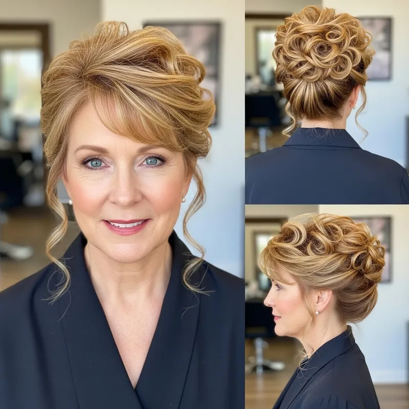 Voluminous Curly Updo