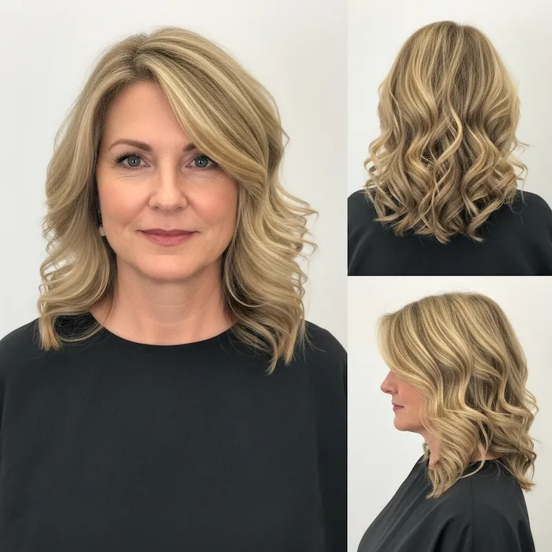 Honey Blonde Loose Layered Curls