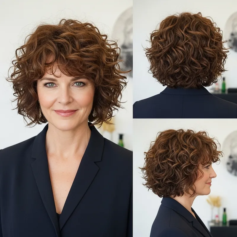 Curly Layered Bob