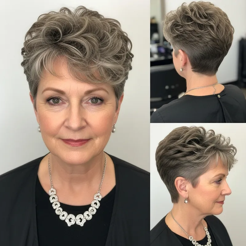 Undercut hairstyles women short curly over 60