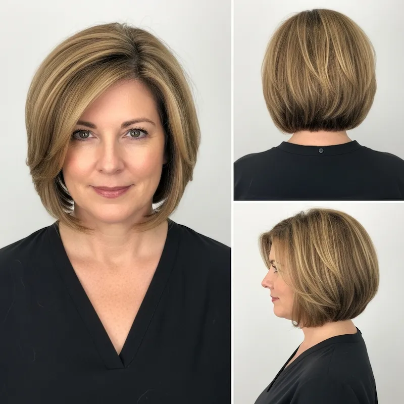 Angled Bob With Blended Layers