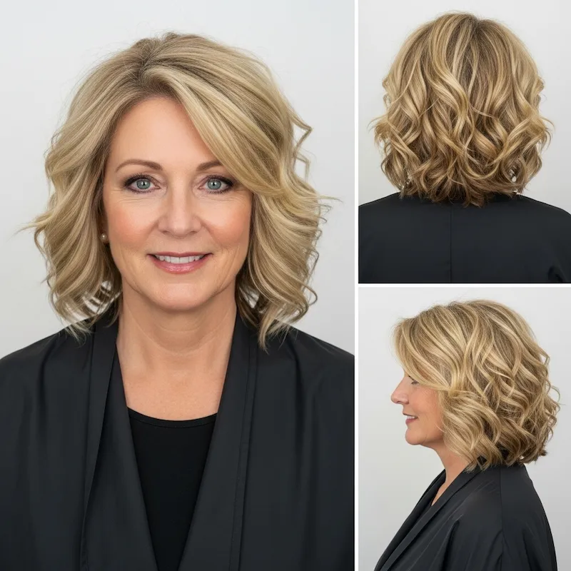 Blonde Layered Curls