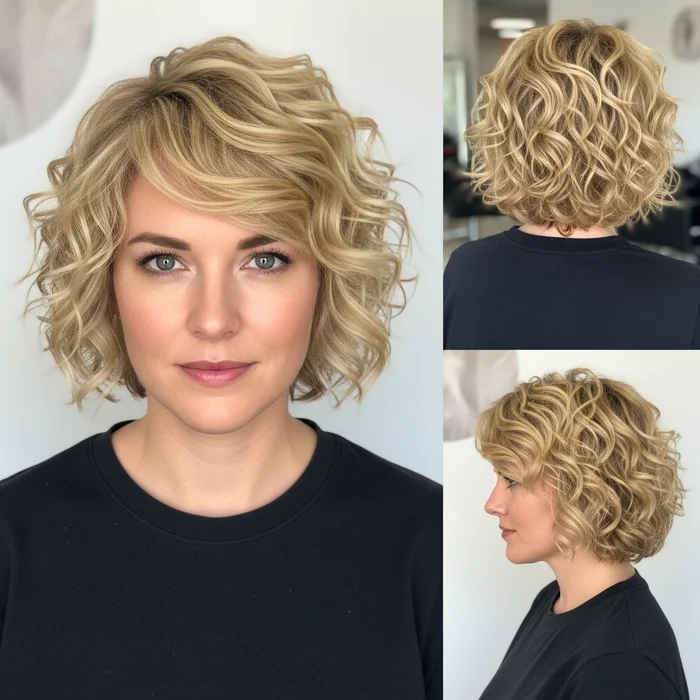 Blond Short Curly Haircut