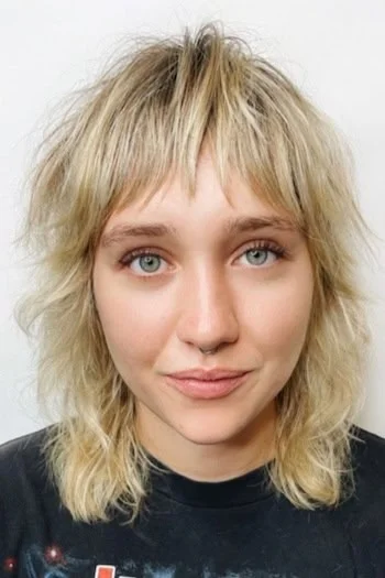 Blonde Textured Shag with Piecey Bangs