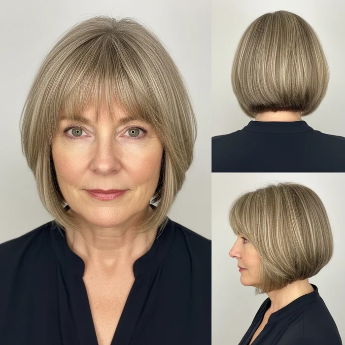 Blunt Bob With Piecey Bangs