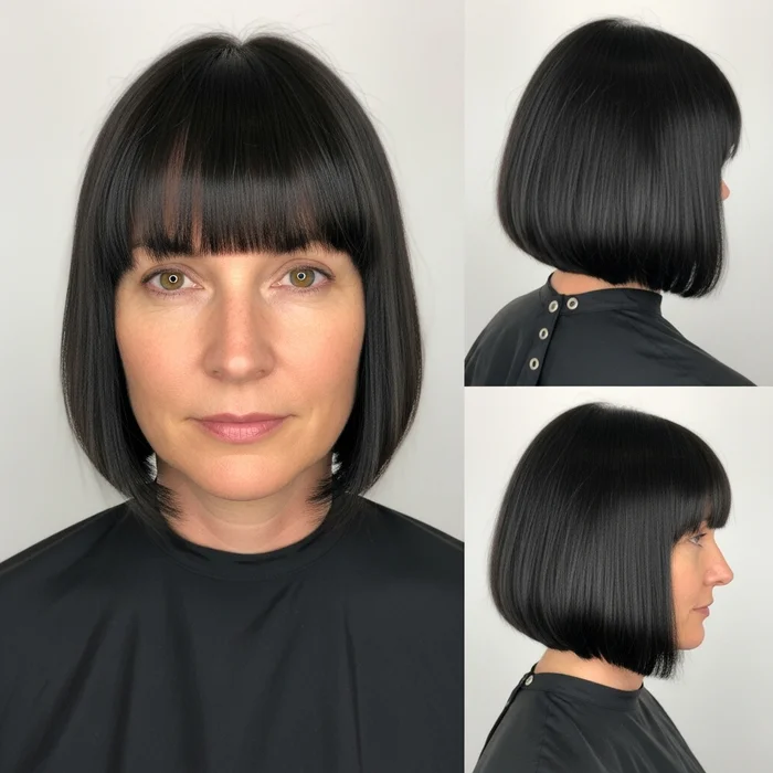 Blunt Bob With Straight Bangs