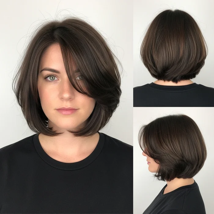 Brunette Bob with Piecey Layers