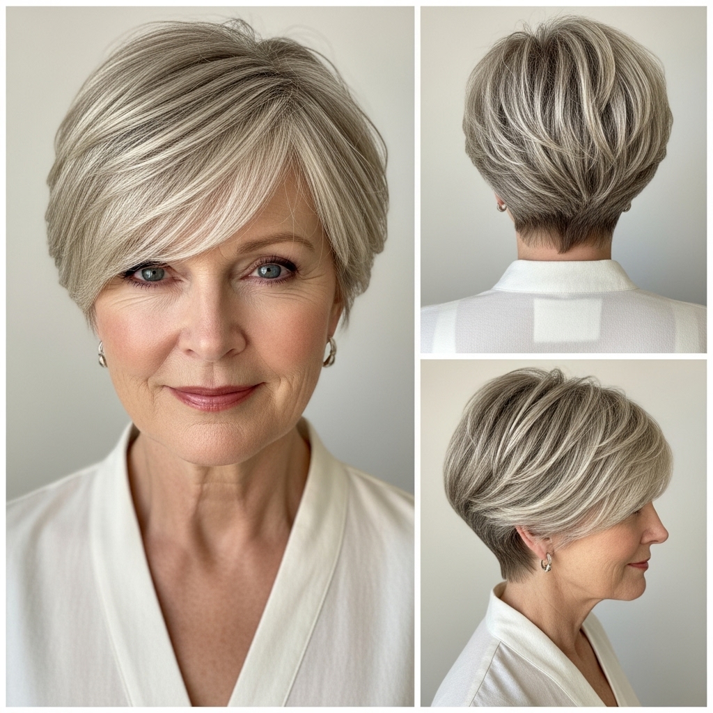 Brushed Forward Pixie With Long Side Fringe