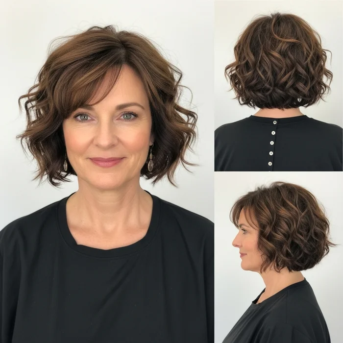 Chin-Length Curly Bob