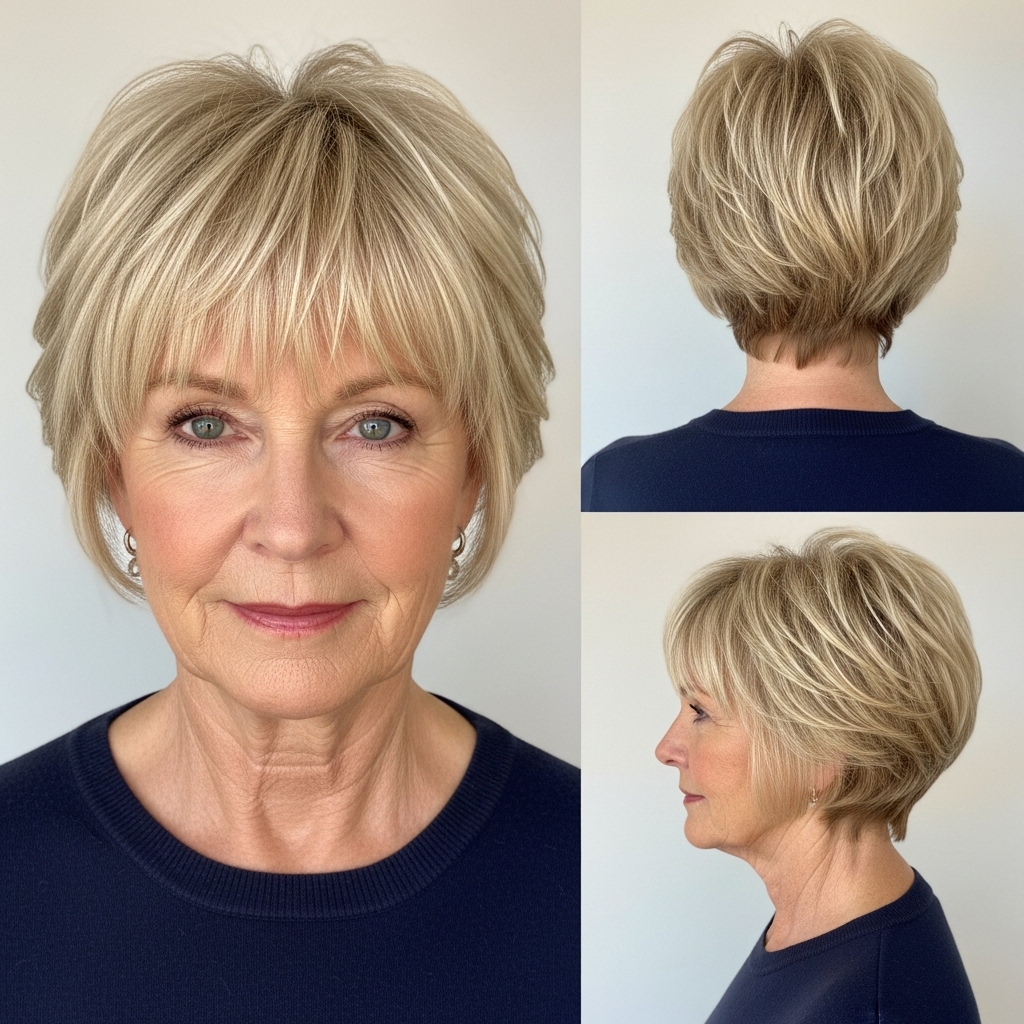 Choppy Blonde Pixie With Bangs
