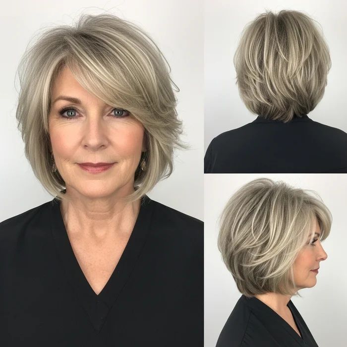 Choppy Bob Messy Lob Over 50