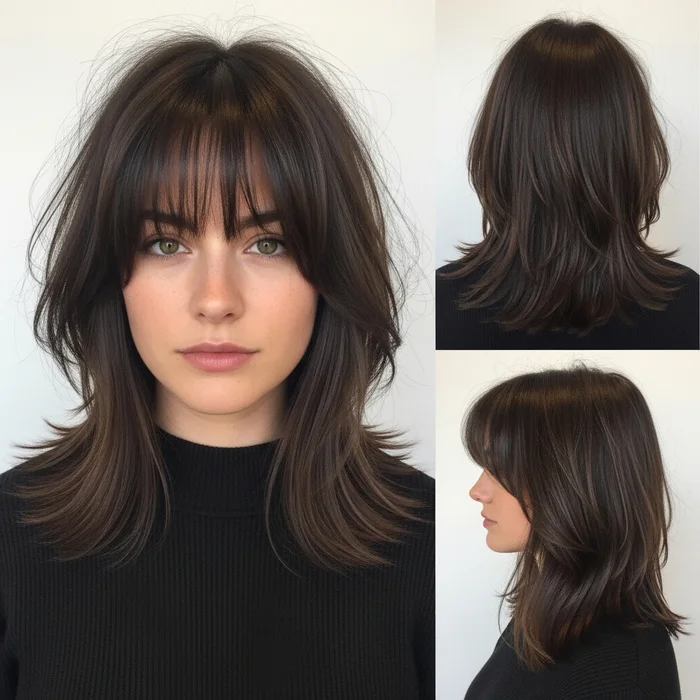 Choppy Long Bob with Bangs
