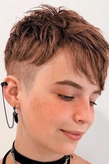 Choppy Pixie with Shaved Sides