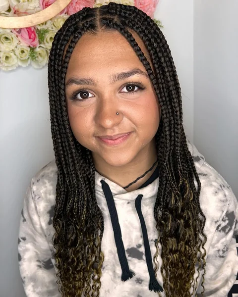 Classic Box Braids with Defined Tips