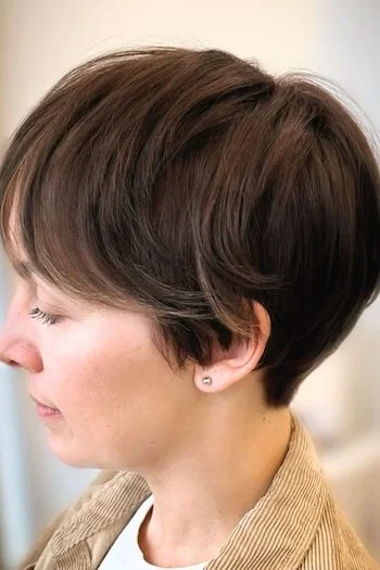 Classic Brunette Pixie with Feathered Layers