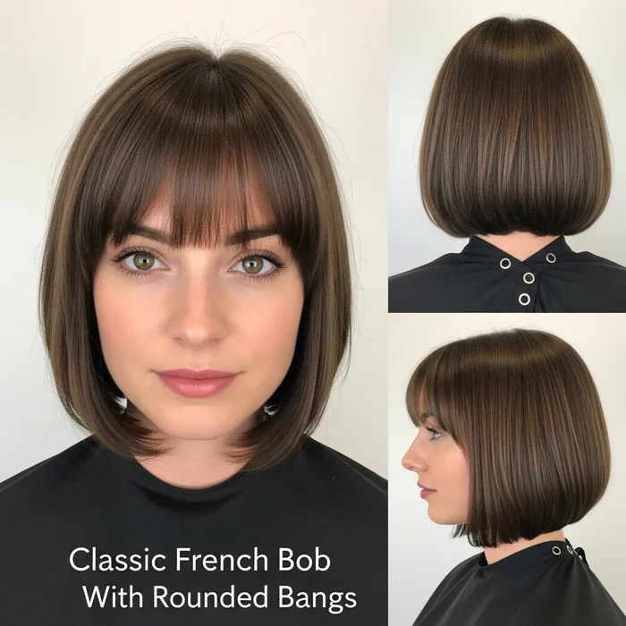 Classic French Bob With Rounded Bangs