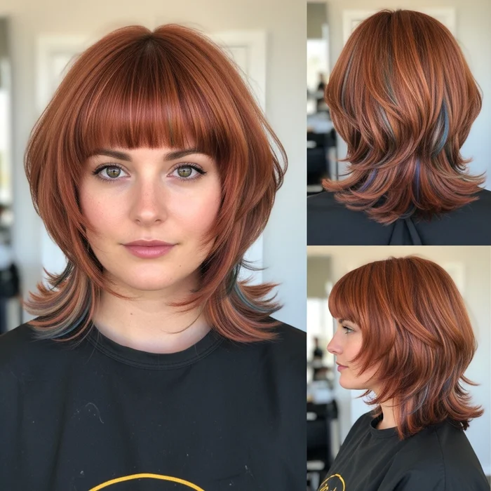 Copper Bob With Choppy Bangs