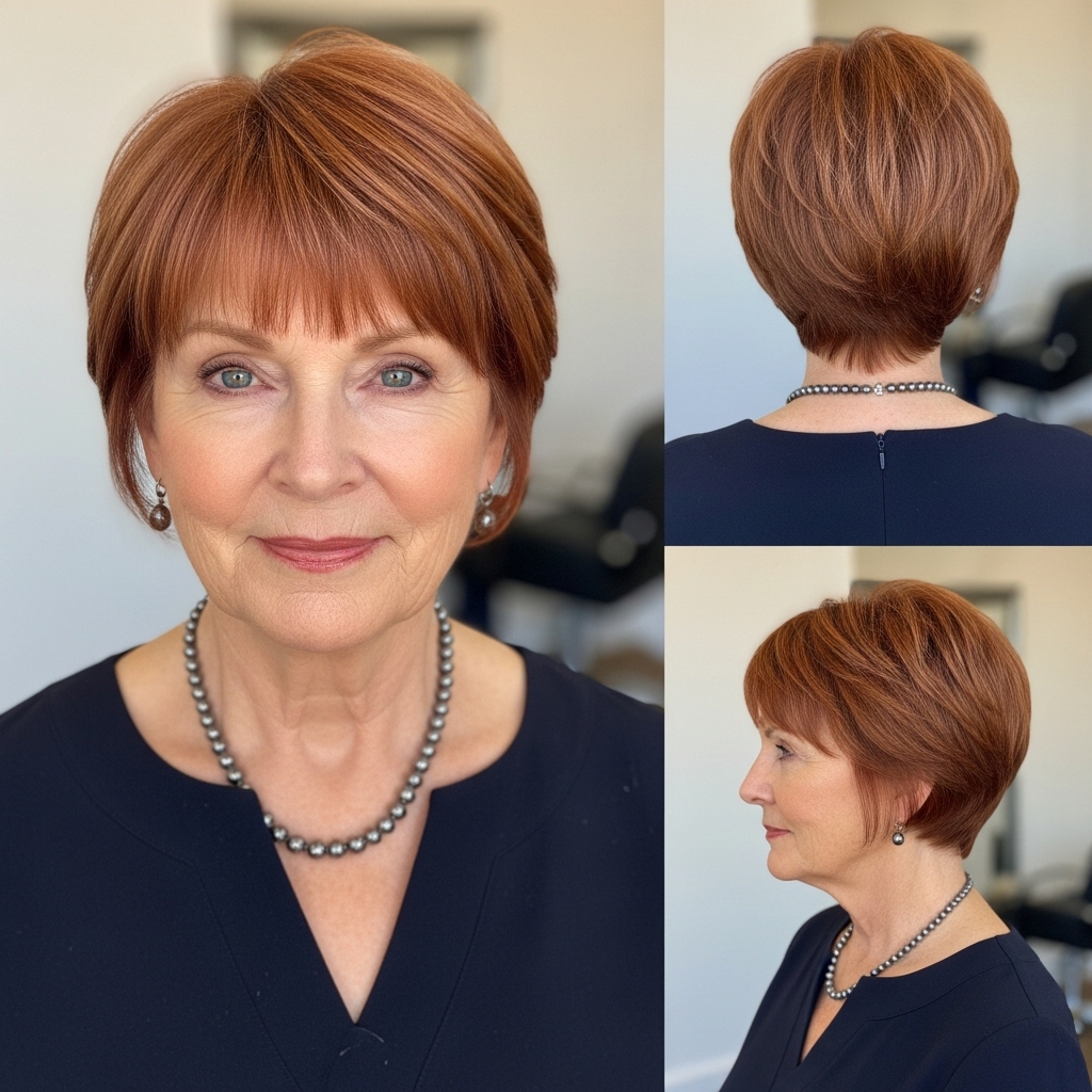 Copper Pixie With Bangs