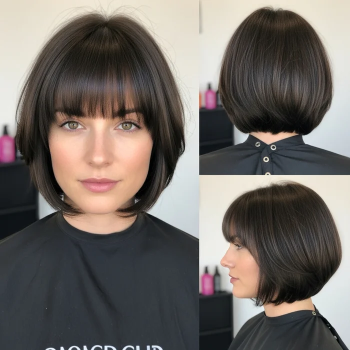 Cropped Bob With Full Bangs