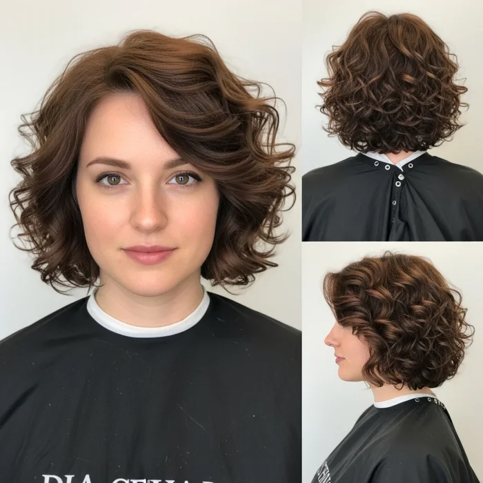 Curly Layered Bob