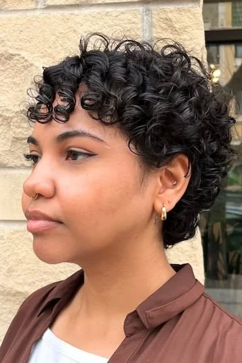 Curly Pixie with Natural Hair