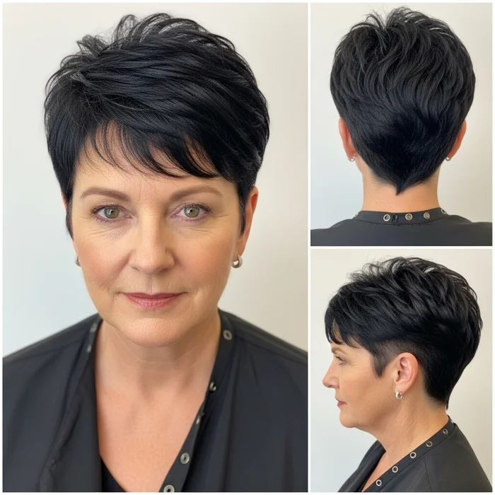 Dark Textured Pixie With Undercut