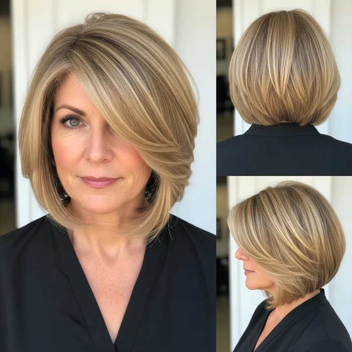 Face-Framing Highlighted Bob
