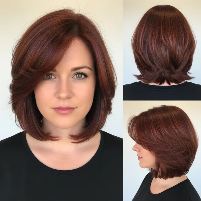 Feathered Auburn Bob