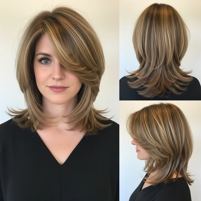 Feathered Layered Long Bob