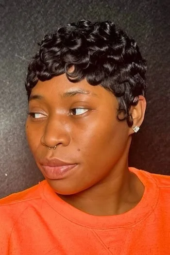 Glossy Finger Wave Pixie