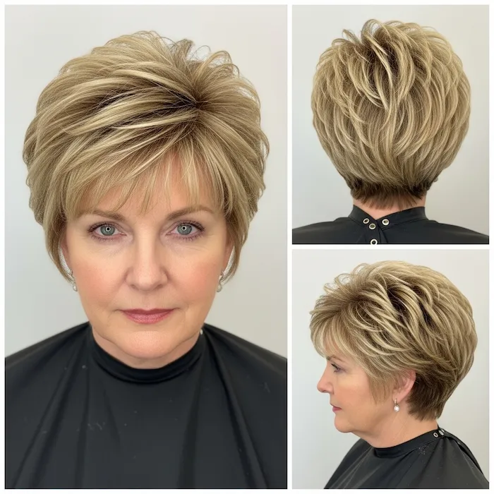 Golden Blonde Pixie with Lifted Crown