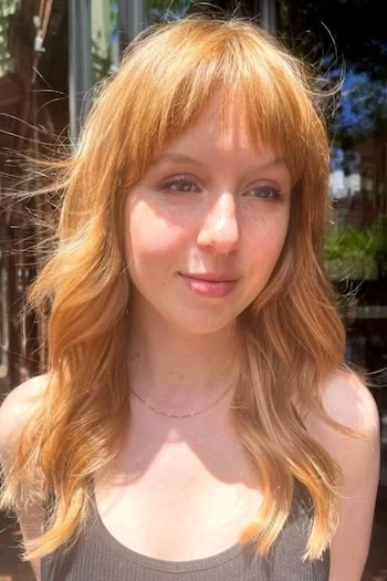 Golden Copper Waves with Soft Fringe