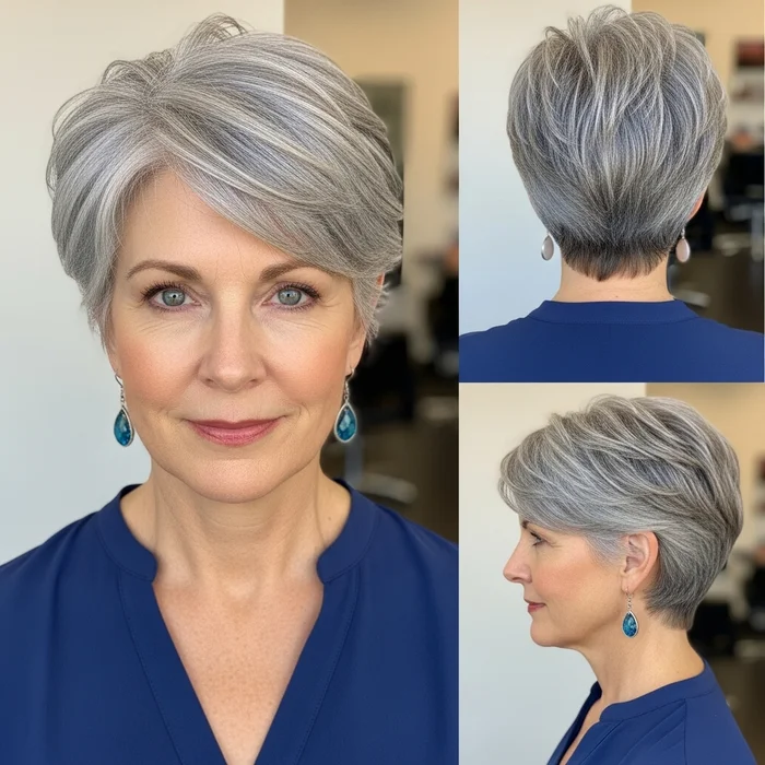 Grey Pixie Hairstyle