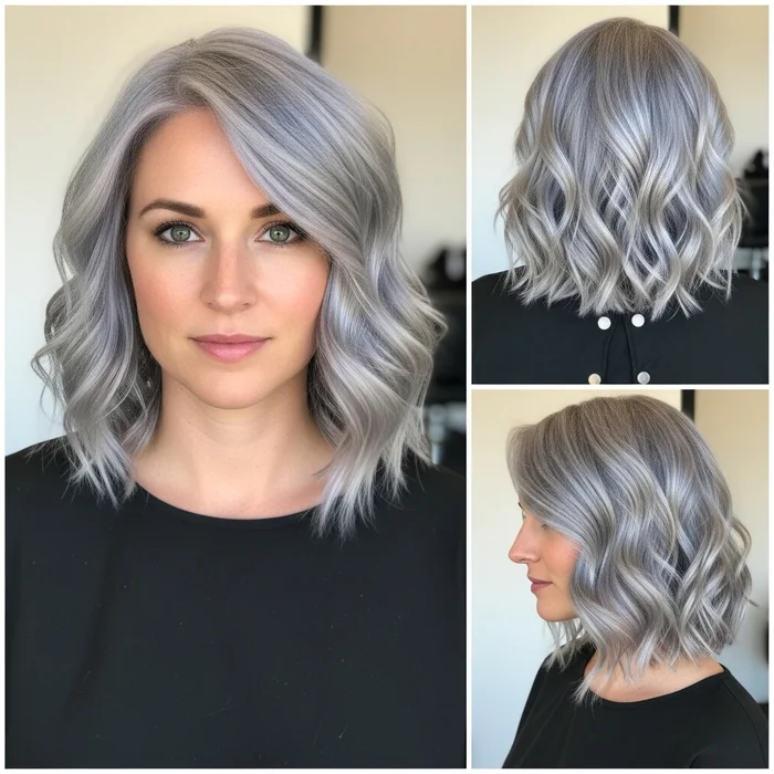 Grey Wavy Bob Hairstyles