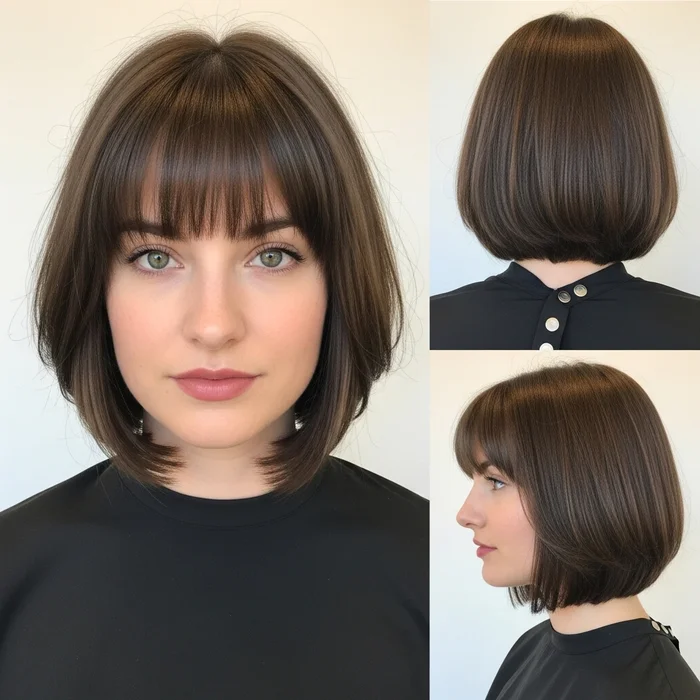 Jaw-Length Bob With Micro Bangs