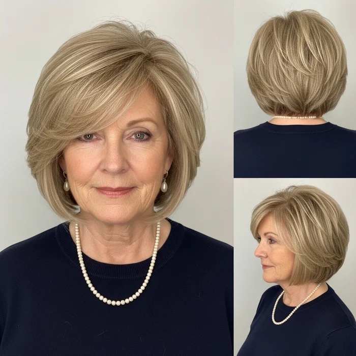 Layered Bob With Side Part